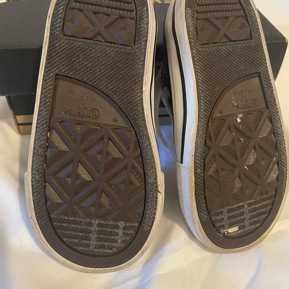 Converse Black Sneakers w/ Canvas Upper and White Rubber Toe Cap - Picture 4 of 12